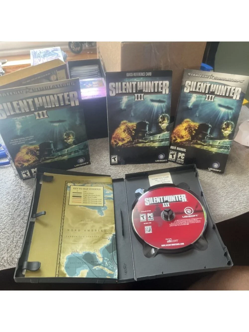 Silent Hunter III (PC, 2005)  Video Game Submarine W/ Rare Map